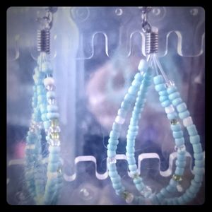 Handmade Hopi indian terquoise teardrop earrings